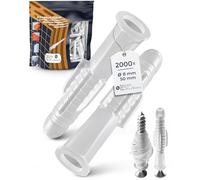 2000 Ensemble d’outils pour artisans 8 mm Dübel Meister décoratifs pour vis de 6 mm - Dübel polyvalent pour tous les matériaux de construction - Dübel universel pour béton, pierre, brique, placoplâtre