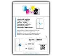 2000 etiquettes A6 Coins droits 105 x 148,5 mm Blanc Réf UNIVERS GRAPHIQUE UGC006 105 x 148 …
