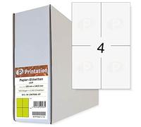 2000 Étiquettes autocollantes (105x148,5mm=A6) imprimables Printation | 500 feuilles A4 2x2=4 autocollants adhésifs, étiquettes d´adresse 105x148mm - pour imprimantes laser & jet d’encre