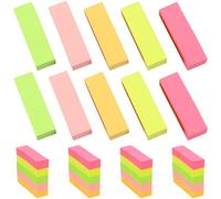 2000 feuilles (20 pièces) de notes autocollantes, 15 x 50 mm, 5 couleurs, notes autocollantes de qualité supérieure, pastel, bloc-notes colorés