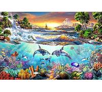 2000 morceaux de papier Puzzles Carte du paysage du monde sous-marin Jeu amusant Exploration éducative Créativité et résolution de problèmes 70 X 100 cm