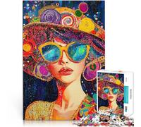 2000 Piece Puzzles for Adults Woman in Sunglasses and Hat Made of Cardboard Suitable for People Aged 14 and Above Play Toys As a Gift for The Whole Family and Friends。Size:70x100cm
