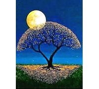 2000 Pieces Adults Jigsaw Puzzles,Paper Landscape Series Puzzle, Brain Challenge Jigsaw Toy for Children, Trees in The Moonlight, Natural Scenery Intelligence Puzzles, DIY Parent-Child Gam70x100cm
