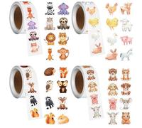 2000 Pièces Autocollant Animaux en Rouleau, 2.5cm Autocollants de Récompense Animal, Imperméables Autocollants Animaux Ronds, Stickers Enfant, Gommettes pour Scrapbooking, Tasse