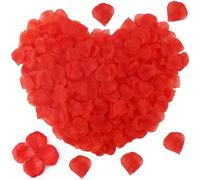2000 Pièces Pétale de Rose Rouge Artificiels, Petale de Rose Rouges for Decoration Mariage, Saint Valentin, Anniversaire, Ambiance Romantique