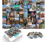 2000 Pieces Puzzles for Adults “Travel Poster Collage” Made of Cardboard,for Age 14+ Each Piece is Unique - Fun and challenging Game for The Whole Family It is Ideal as a Gift for The Whole Family。