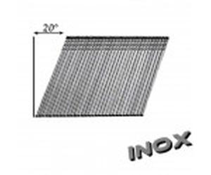 2000 Pointes en bande 20° Brads inclinées 63 mm Inox 16GA