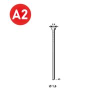 2000 Pointes fines BRADS 20°-16/45 INOX - ASLAFIX - PO62763