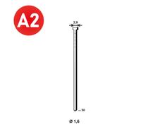 2000 Pointes fines BRADS 20°-16/50 INOX - ASLAFIX - PO62764