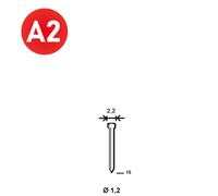 2000 Pointes fines MINIBRADS J-15 INOX - ASLAFIX - 6J-169