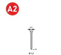 2000 Pointes fines MINIBRADS J-20 INOX - ASLAFIX - 6J-199