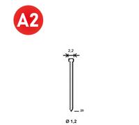 2000 Pointes fines MINIBRADS J-25 INOX - ASLAFIX - 6J-259