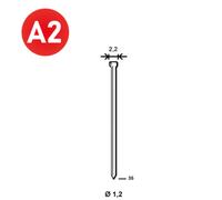 2000 Pointes fines MINIBRADS J-35 INOX - ASLAFIX - 6J-359