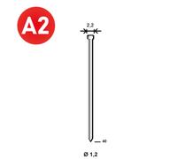 2000 Pointes fines MINIBRADS J-40 INOX - ASLAFIX - 6J-409