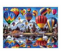 2000 Puzzles de grandes pièces, montgolfière et cygnes Jigsaw Puzzle - Chaque pièce de puzzle est unique - Affiche de puzzle gratuite - Puzzles pour adultes 99,5 × 70,5 cm