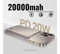 20000mAh mince Portable magnétique sans fil batterie externe PD22.5W charge rapide batterie externe pour Magsafe pour iPhone Samsung Xiaomi S98-Grey-10000mAh