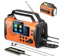 20000mAh Radio Survie Dab+ FM, Radio Solaire Portable Bluetooth avec Réveil, Alarme SOS d'urgence, Lampe de Poche Et Lampe de Lecture de Lampe de Lecture & Lampe Torche LED (Orange)
