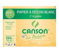 [200027103] CANSON Pochette de 12 feuilles de papier dessin C A GRAIN 224g 24...