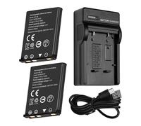 (2000mAh 2-Pack) Batterie pour NP-45 NP-45A NP-45B NP-45S et kit de Chargeur Compatible avec Fujifilm INSTAX Mini 90 Olympus Li-40B Li-42B Nikon EN-EL10 Fuji FinePix J10 J15 J100 J110w