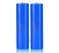 [2000mAh] Batteries Rechargeables libérées 2 pièces Batterie au Rechargeable 3.7V Pleine capacité Batterie Rechargeable Rechargeable à tête Pointue Durable pour Lampe de Poche à LED, Bleu.