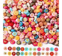 2000pcs Acrylic Round Letter Beads A To Z, 4x7mm Colorful Alphabet Beads For Bracelets,Diy,Jewellery,Necklaces,Ornaments,Crafts,Accessories,Colorful