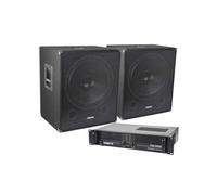 Enceinte Sono DJ Vonyx 2000W - Kit Sono DJ - Subwoofer avec amplificateur et câbles, idéal pour animer vos soirées