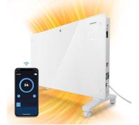 2000W Radiateur Electrique à Panneau de verre ultra fin, Connexion WiFi, Alexa, Minuterie 24h, 3 Modes, Écran Tactile LED