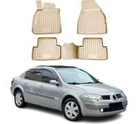 2002-2009 Renault Megane Tapis de sol TPE Beige 4 pcs
