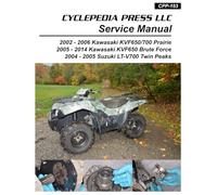 2002-2011 Kawasaki KVF650 Brute Force / KVF650 KVF700 Prairie Suzuki TwinPeaks 700 Cyclepedia Printed ATV Service Manual