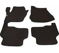 2005-2013 Land Rover Sport Cuir Rouge Tapis de sol en similicuir noir 4 pièces