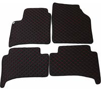 2006-2015 Audi Q7 4LB Cuir Similicuir Rouge Tapis Similicuir Noir 4 pièces