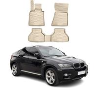 2007-2014 BMW X6 E71 E72 Tapis de sol TPE Beige 4 pcs