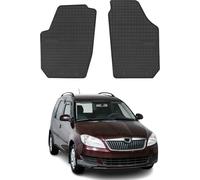 2007-2015 Skoda Roomster Praktik Tapis en caoutchouc noir 2 pcs