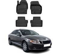 2007-2016 Volvo S80 XC70 V70 Tapis de sol TPE noir 4 pcs
