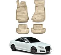 2007-2017 Audi A5 Cabriolet Coupe 8T3 8F7 Tapis de sol en caoutchouc beige 4 pcs.