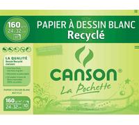 [200777100] CANSON Pochette de 10 feuilles de papier dessin recyclé 160g 24x3...