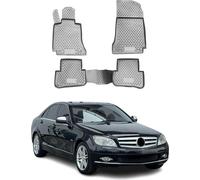 2008-2014 Mercedes Classe C W204 Tapis TPE Gris 4 pcs