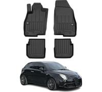 2008-2018 Alfa Romeo Mito Tapis de sol TPE noir 4 pcs.