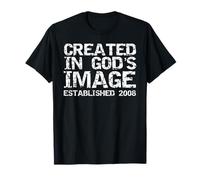 2008 Anniversaire Garçons 2008 Année de naissance Créée à l'image de Dieu T-Shirt
