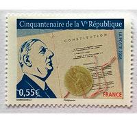 2008. Authentique Timbre de France de Collection Neuf. N° 4282. Histoire: Général de Gaulle. par des Livres Express.