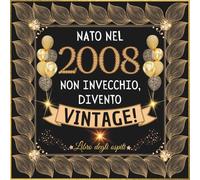 2008 Libro degli ospiti: Un libro d'oro per la festa di 18° compleanno - Regalo e decorazioni di anniversario per uomo e donna - 100 pagine Per Congratulazioni, Auguri e Foto
