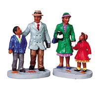 2009 Going to Church Lot de 2 figurines village de Noël africain américain