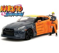 2009 Nissan GT-R Naruto Shippuden + "Figura Naruto" Naranja/Gris Oscuro 1:24 Jad