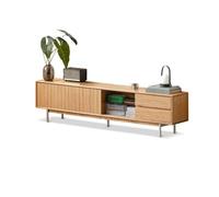 200CM Armoire de Rangement pour Salon en Bois Massif, Centre Divertissement Rustique-Moderne Adapté aux Hôtels et Gîtes Meuble TV pour Salon