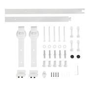 200cm Kit de Rail pour Porte Coulissante, Kit de voie de Placard de Porte de Grange pour Une Porte,Ensemble de poulies de rail de suspension de porte de grange blanche (classique) porte simple