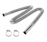 200cm Tuyau d'Echappement de Voiture Tuyau d'Echappement du Rechauffeur Inoxydable 25mm Résistant à la Corrosion Tuyau d'Event de Gaz Silence de Tuyau Portable pour Chauffage Diesel Longueur (200cm)
