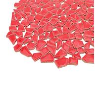 200g de carreaux de mosaïque en céramique irréguliers pour loisirs créatifs, pierres de mosaïque petites irrégulières de 0,5 x 2 cm pour la fabrication de mosaïque DIY et la décoration murale (Rouge)