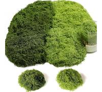 200g Musgo Artificial, Simulación de Musgo, Artificial Musgos para Manualidades, Expositores de Mesa, Arreglos Florales, Jardín de Hadas y Decoración de Bodas, 100g Verde Oscuro + 100g Verde Claro