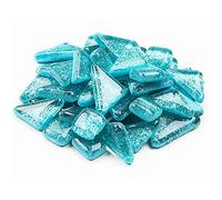 200g Tesselles en Verre Carreaux de Mosaïque, Carrée et Triangulaire Morceaux Verre de Mosaïque pour Loisirs Créatifs, Décoration(Bleu Clair)