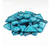 200g Tesselles en Verre Carreaux de Mosaïque, Carrée et Triangulaire Morceaux Verre de Mosaïque pour Loisirs Créatifs, Décoration(Vert Paon)